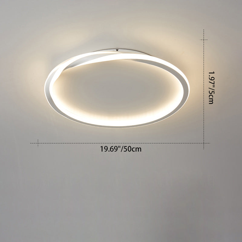 Modern Minimalist Square Round Oval Stacking PC Iron LED Flush Mount Ceiling Light For Bedroom