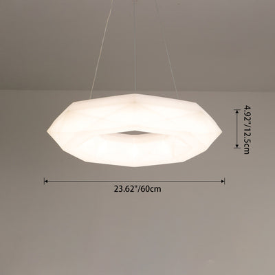 Contemporary Scandinavian Polygonal Prismatic PE Iron LED Chandelier For Living Room
