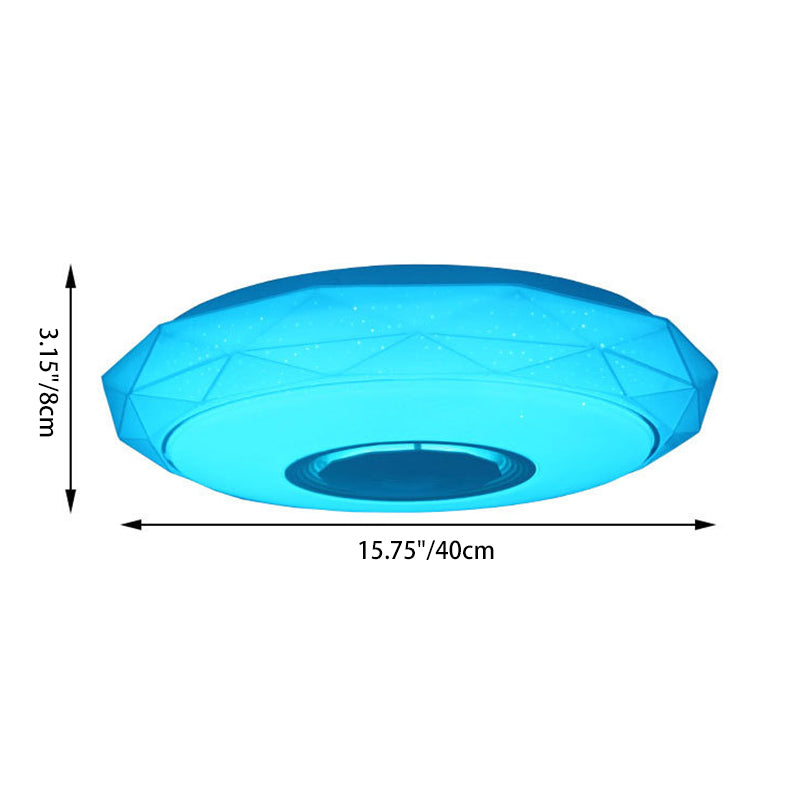Modern Minimalist Prism Round Acrylic Iron LED Flush Mount Ceiling Light For Bedroom