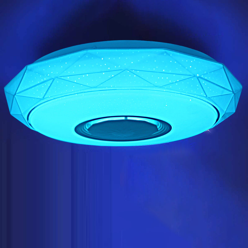 Modern Minimalist Prism Round Acrylic Iron LED Flush Mount Ceiling Light For Bedroom