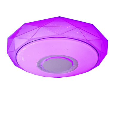 Modern Minimalist Prism Round Acrylic Iron LED Flush Mount Ceiling Light For Bedroom