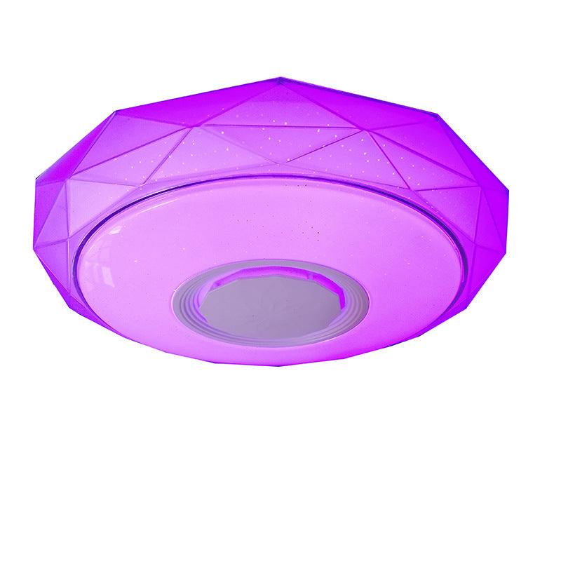 Modern Minimalist Prism Round Acrylic Iron LED Flush Mount Ceiling Light For Bedroom