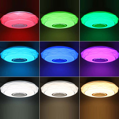 Modern Minimalist Prism Round Acrylic Iron LED Flush Mount Ceiling Light For Bedroom