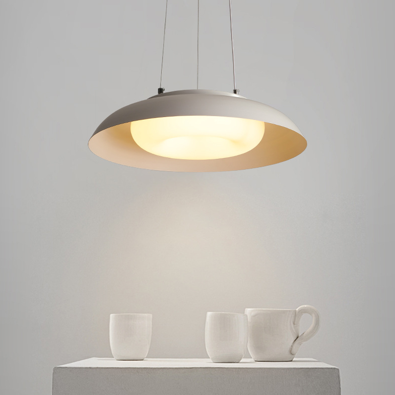 Moderne Einfachheit Schüssel Runde PE Eisen LED Kronleuchter Für Wohnzimmer 