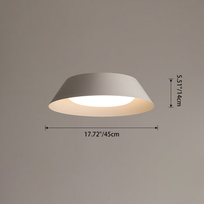 Modern Minimalist Bowl Trapezoid Pebble Round PE Iron LED Flush Mount Ceiling Light For Bedroom