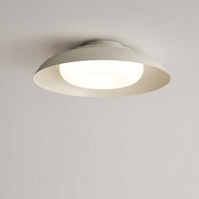 Modern Minimalist Bowl Trapezoid Pebble Round PE Iron LED Flush Mount Ceiling Light For Bedroom