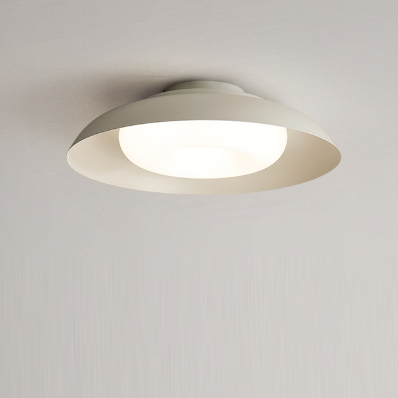 Modern Minimalist Bowl Trapezoid Pebble Round PE Iron LED Flush Mount Ceiling Light For Bedroom