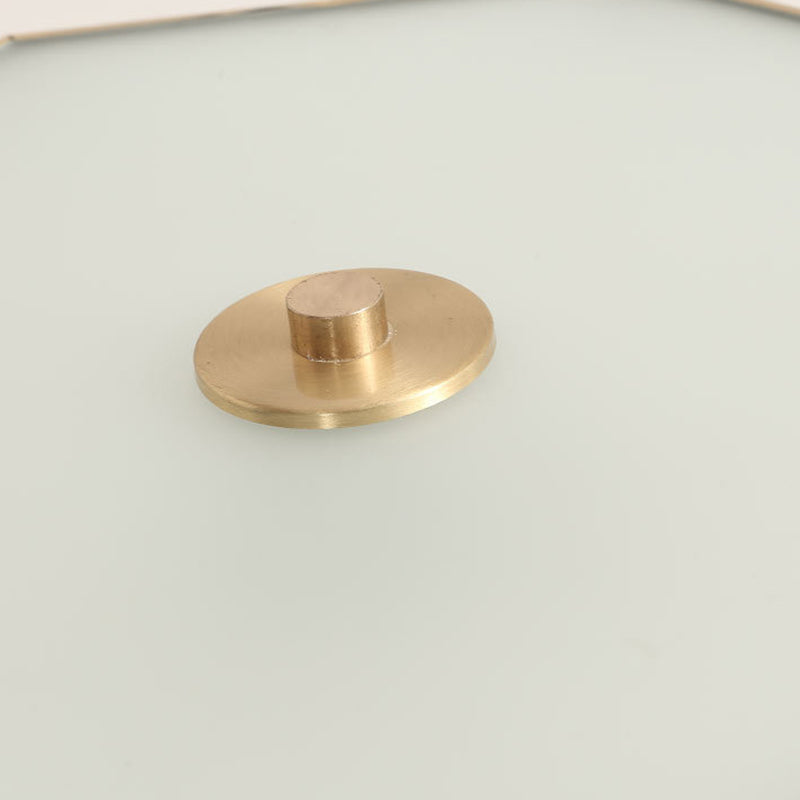 Contemporary Scandinavian Hexagonal Irregular Polygonal Glass Copper 3/4 Light Flush Mount Ceiling Light For Living Room