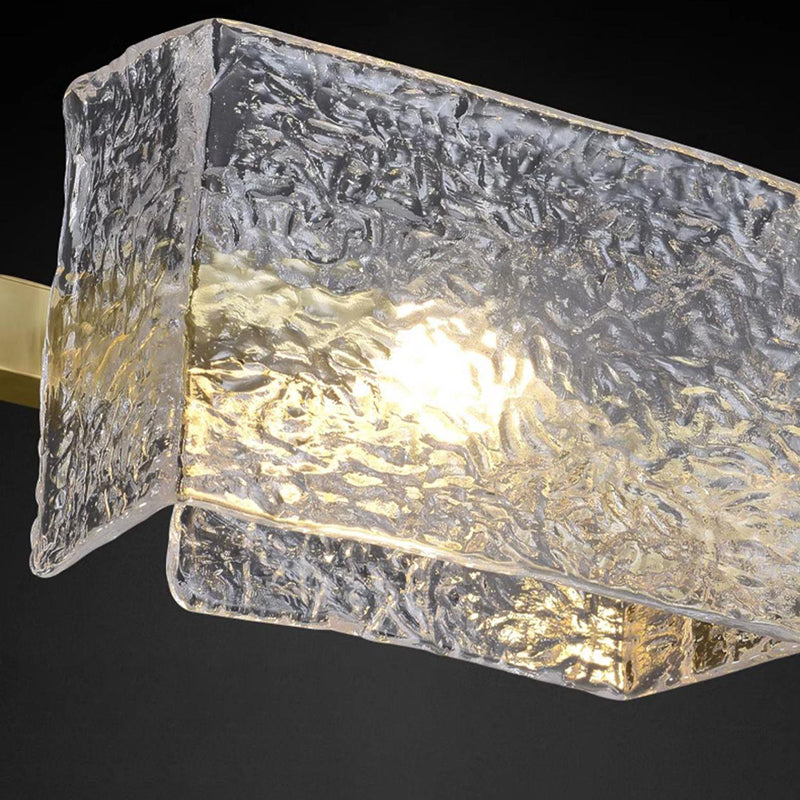 Modern Luxury Round Square Frame Long Glass Iron 4/6/8/10 Light Chandelier Island Light For Living Room