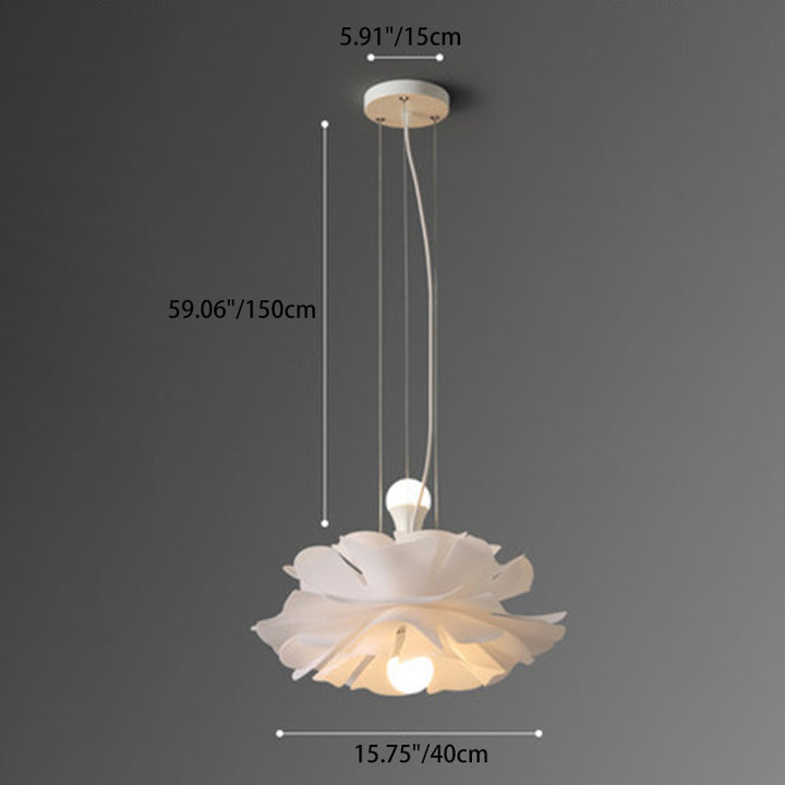 Zeitgenössischer skandinavischer Hibiskus runder Acryl-Aluminium 2-Licht-Kronleuchter für das Wohnzimmer 
