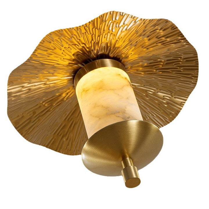 Lustre suspendu à LED en cuivre avec cylindre de luxe moderne en marbre naturel pour salon 