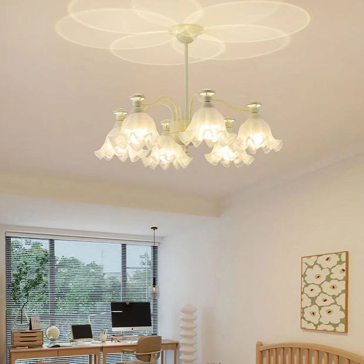 Traditional French Flower Round Curved Branch 4/6/8 Light Chandelier For Living Room