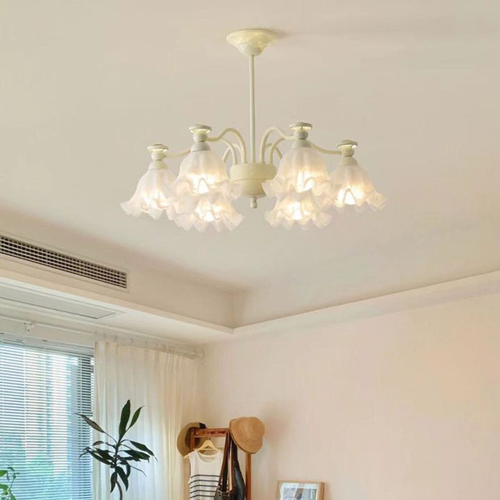 Traditional French Flower Round Curved Branch 4/6/8 Light Chandelier For Living Room
