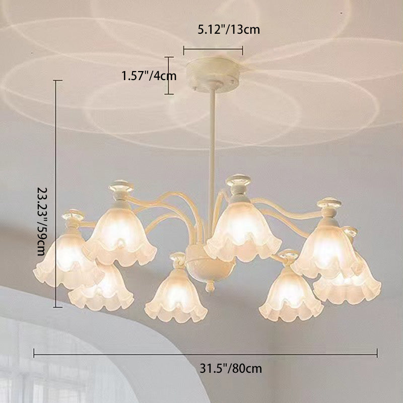 Traditioneller französischer Blumenrunder gebogener Ast 4/6/8 Licht Kronleuchter für Wohnzimmer 