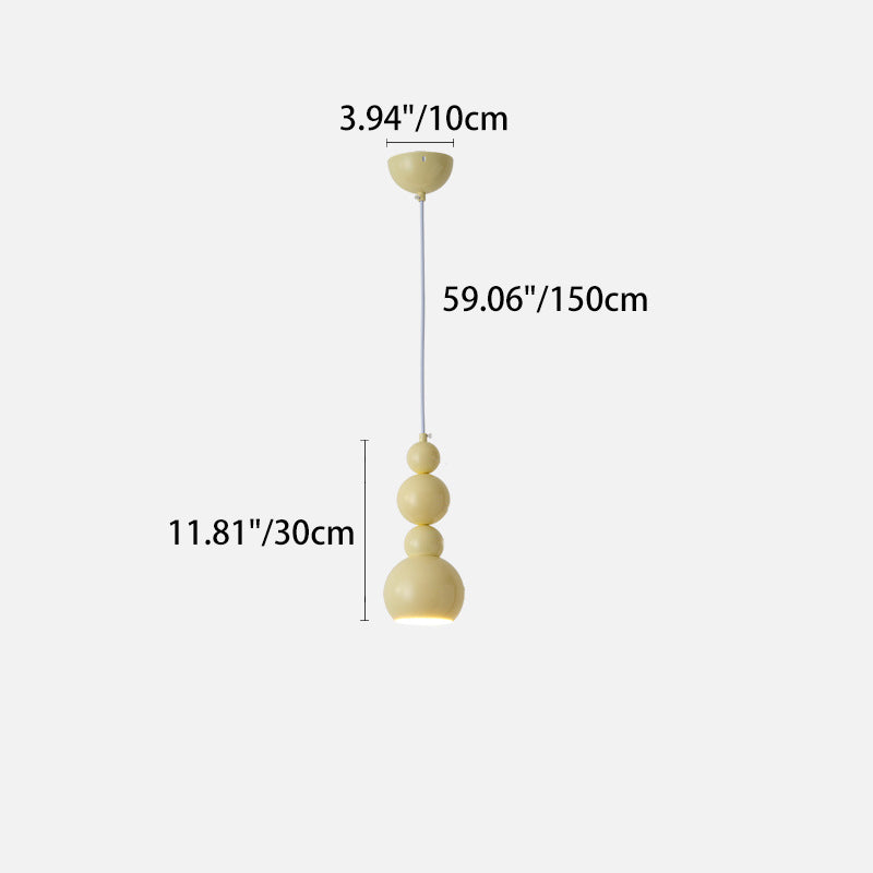 Lustre suspendu à 1 lumière en forme de gourde créative contemporaine pour salon 