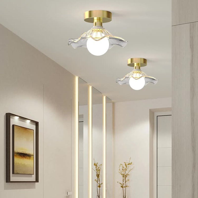 Zeitgenössische kreative Kugelschirm-Rundglas-Eisen-1-Licht-Halbeinbau-Deckenleuchte für das Wohnzimmer 