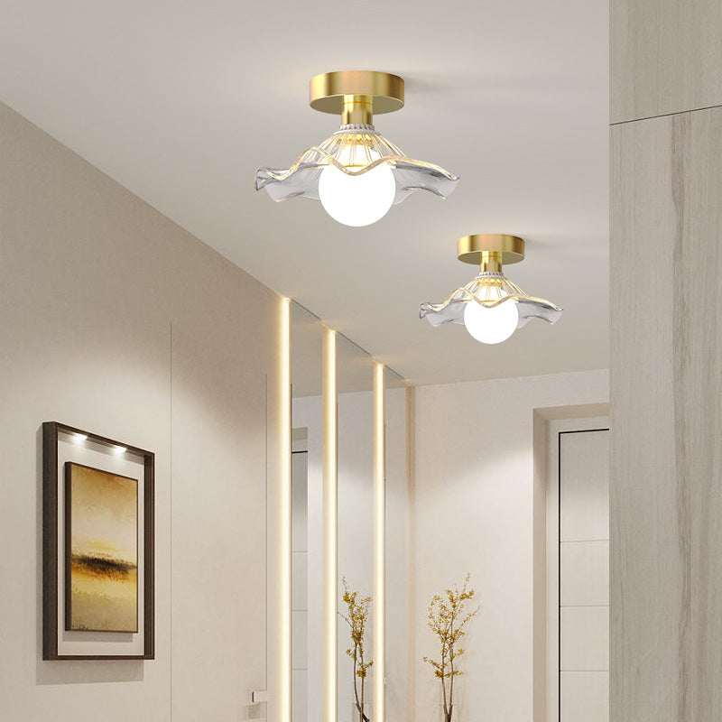 Zeitgenössische kreative Kugelschirm-Rundglas-Eisen-1-Licht-Halbeinbau-Deckenleuchte für das Wohnzimmer 