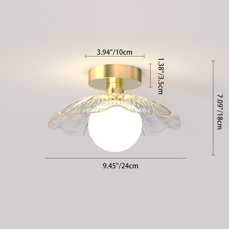 Zeitgenössische kreative Kugelschirm-Rundglas-Eisen-1-Licht-Halbeinbau-Deckenleuchte für das Wohnzimmer 