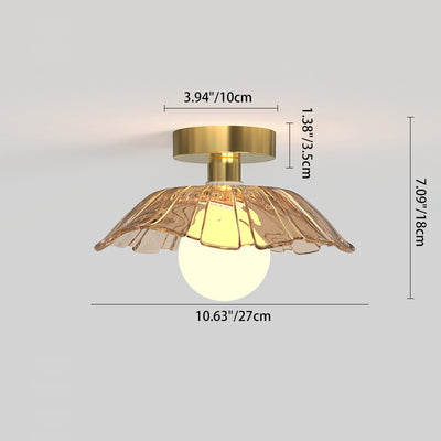 Zeitgenössische kreative Kugelschirm-Rundglas-Eisen-1-Licht-Halbeinbau-Deckenleuchte für das Wohnzimmer 