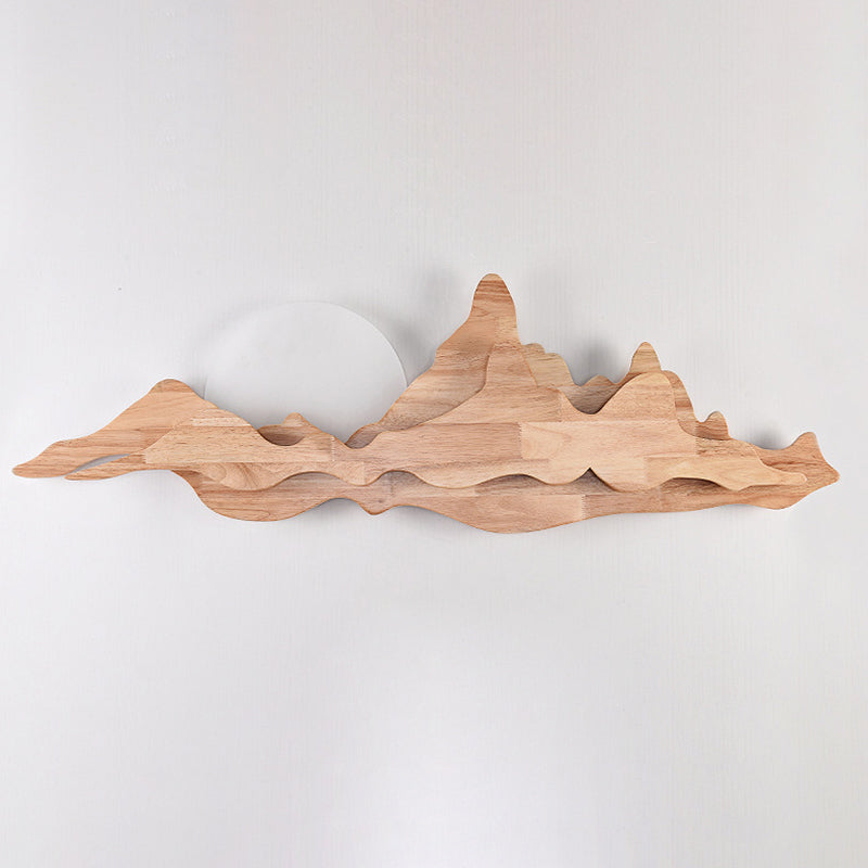 Lampe murale LED en bois massif acrylique clair de lune chinois traditionnel pour chambre 