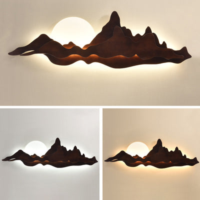 Lampe murale LED en bois massif acrylique clair de lune chinois traditionnel pour chambre 