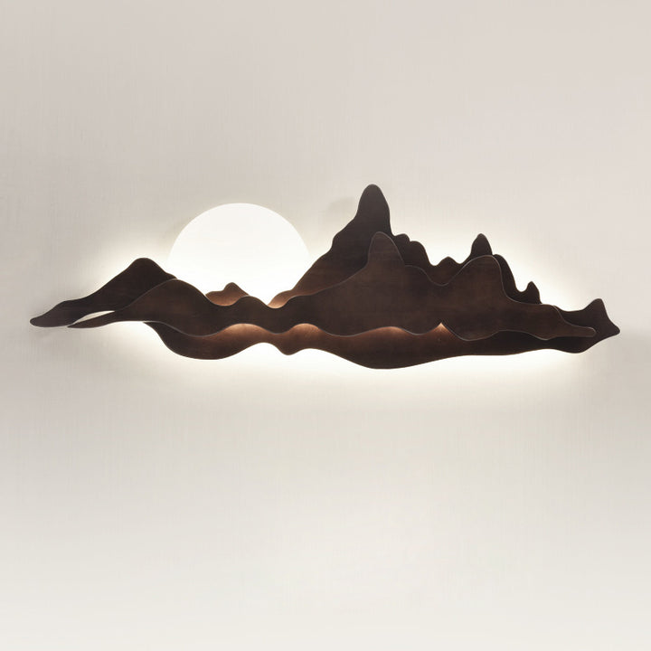 Traditionelle chinesische Mondlicht-Acryl-Massivholz-LED-Wandleuchte für das Schlafzimmer 