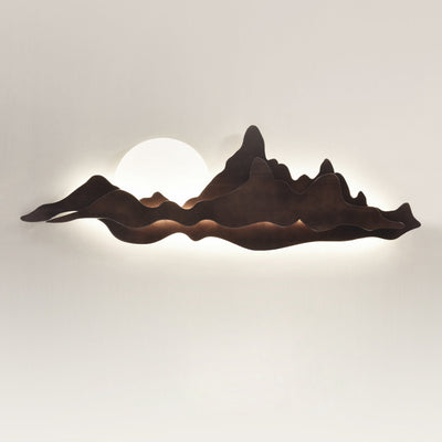 Lampe murale LED en bois massif acrylique clair de lune chinois traditionnel pour chambre 