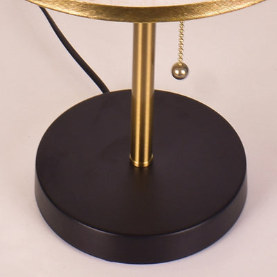 Modern Minimalist Round Cylinder Fabric Iron 1-Light Table Lamp For Bedroom