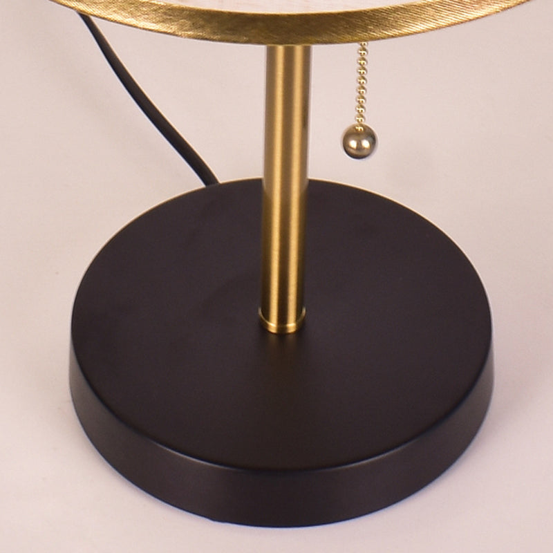 Modern Minimalist Round Cylinder Fabric Iron 1-Light Table Lamp For Bedroom