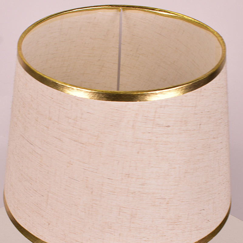 Modern Minimalist Round Cylinder Fabric Iron 1-Light Table Lamp For Bedroom