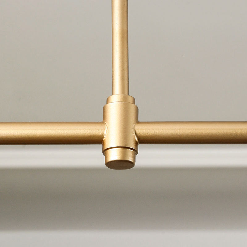 Contemporain Scandinave Longue Colonne Ronde Tissu Fer Lustre à 3 Lumières Pour Salon 