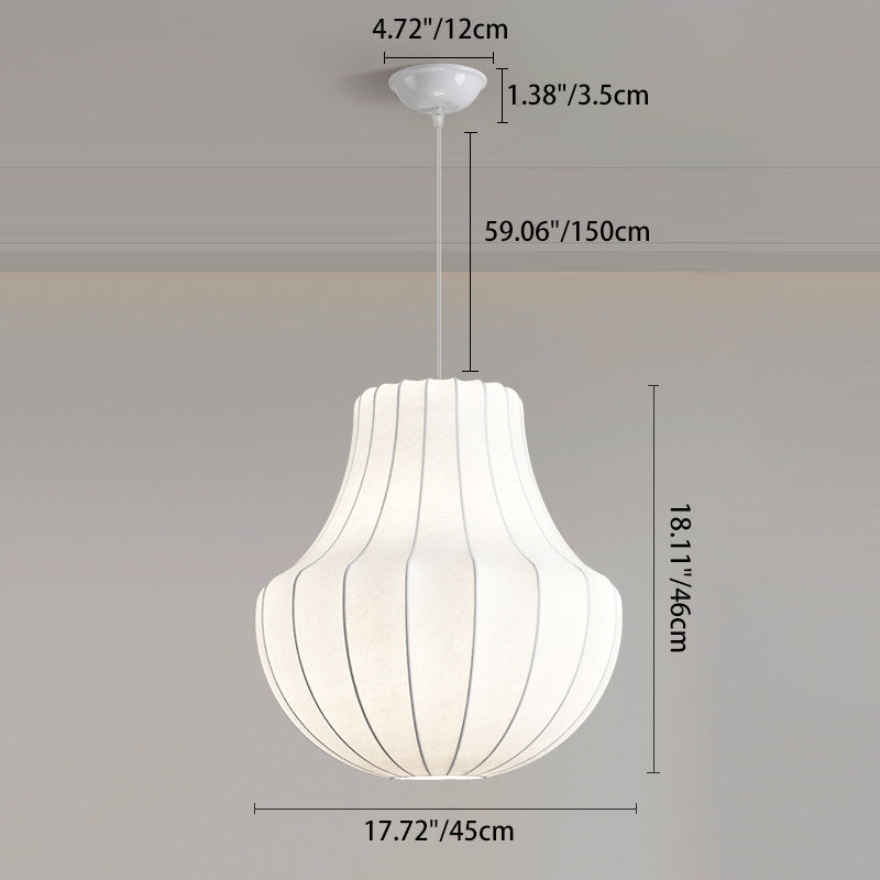 Contemporary Scandinavian Pear Diamond Round Faux Silk Iron 3/4 Light Chandelier For Living Room