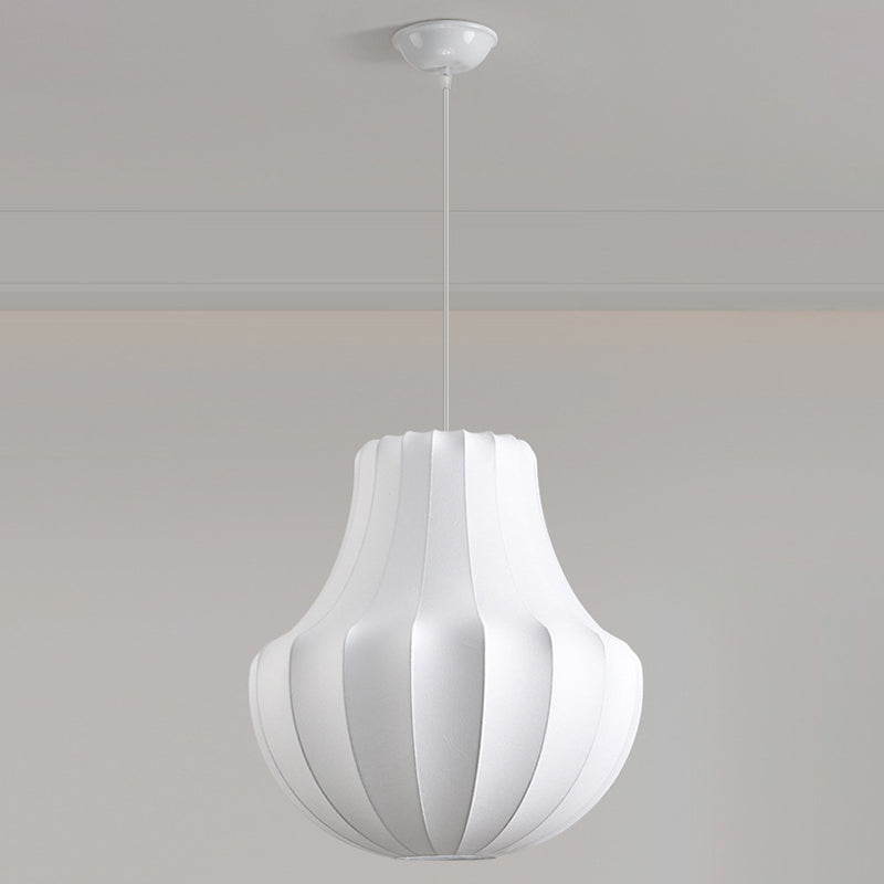 Contemporary Scandinavian Pear Diamond Round Faux Silk Iron 3/4 Light Chandelier For Living Room