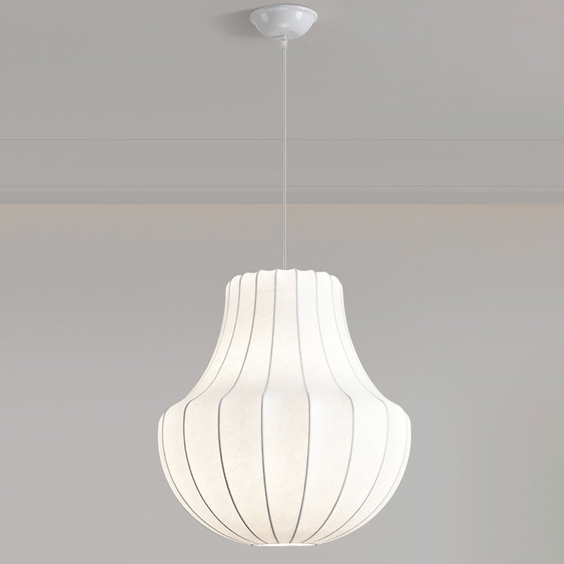 Contemporary Scandinavian Pear Diamond Round Faux Silk Iron 3/4 Light Chandelier For Living Room