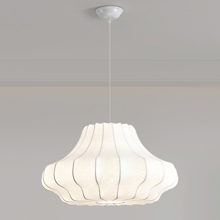 Contemporary Scandinavian Pear Diamond Round Faux Silk Iron 3/4 Light Chandelier For Living Room