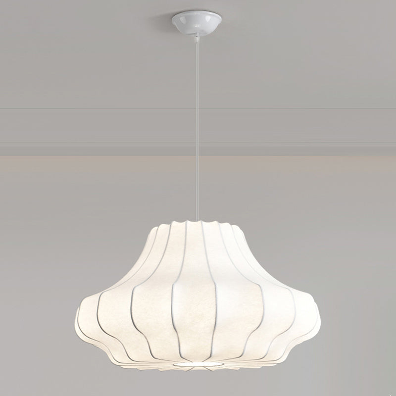 Contemporary Scandinavian Pear Diamond Round Faux Silk Iron 3/4 Light Chandelier For Living Room