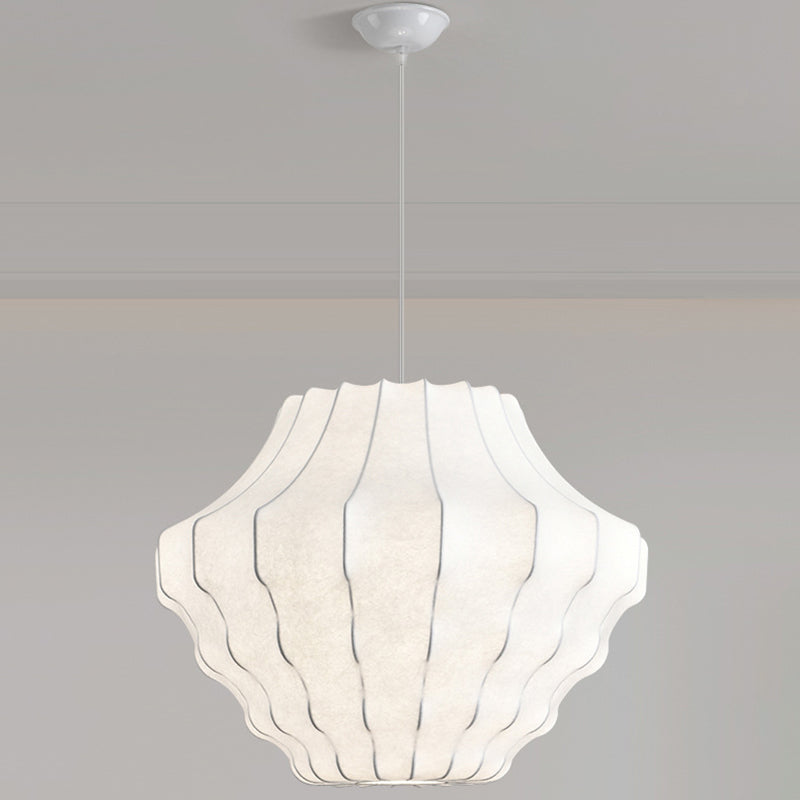 Contemporary Scandinavian Pear Diamond Round Faux Silk Iron 3/4 Light Chandelier For Living Room