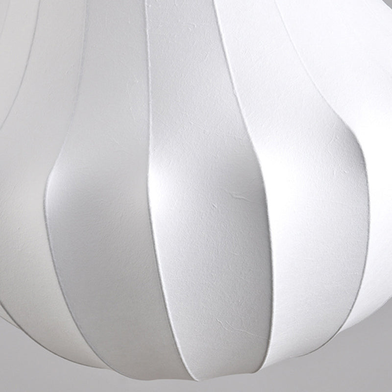 Contemporary Scandinavian Pear Diamond Round Faux Silk Iron 3/4 Light Chandelier For Living Room
