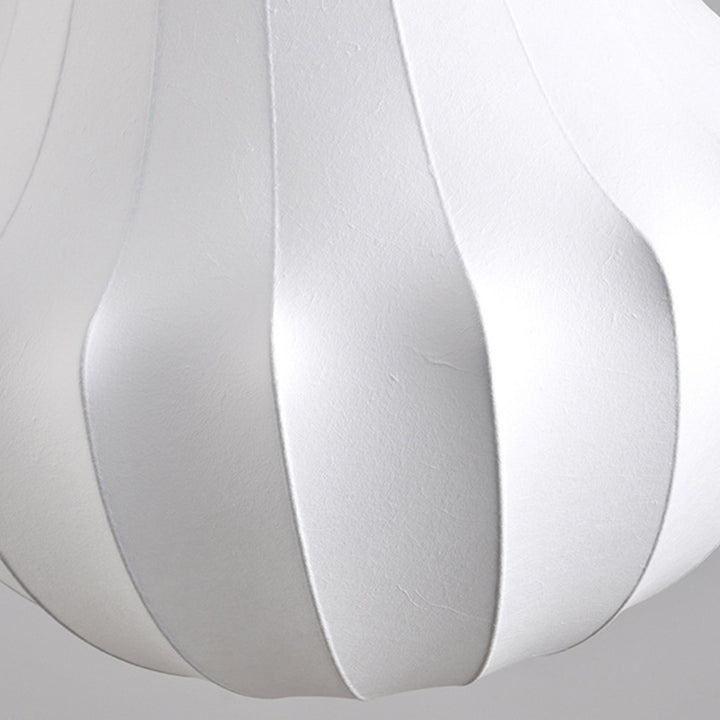 Contemporary Scandinavian Pear Diamond Round Faux Silk Iron 3/4 Light Chandelier For Living Room