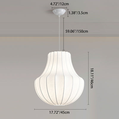Contemporary Scandinavian Pear Diamond Round Faux Silk Iron 3/4 Light Chandelier For Living Room