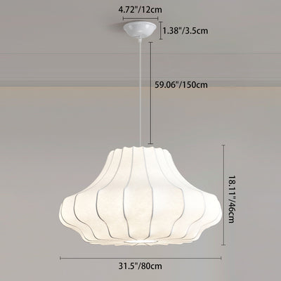 Contemporary Scandinavian Pear Diamond Round Faux Silk Iron 3/4 Light Chandelier For Living Room