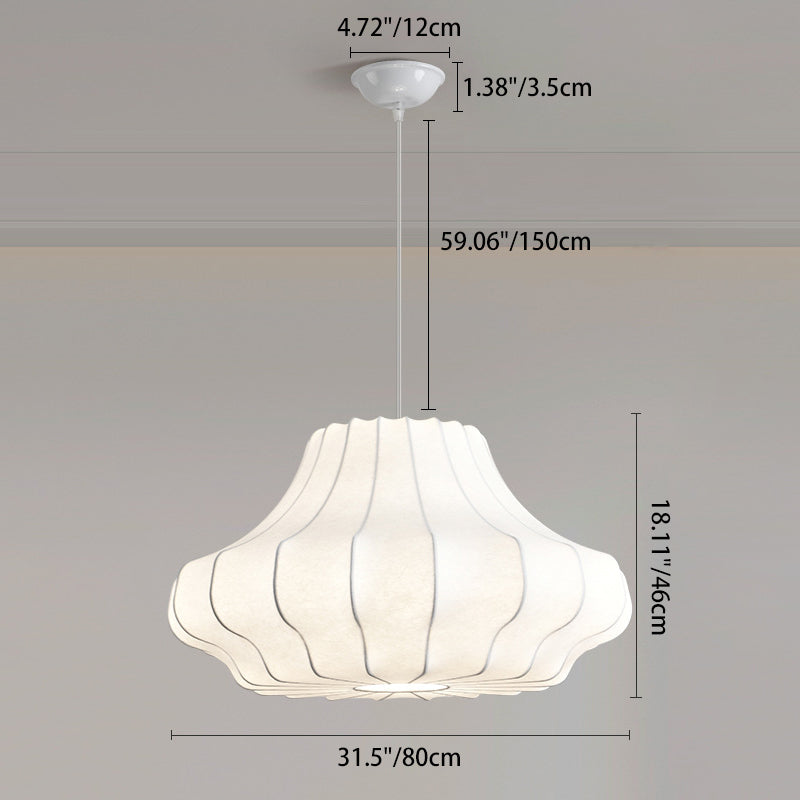 Contemporary Scandinavian Pear Diamond Round Faux Silk Iron 3/4 Light Chandelier For Living Room
