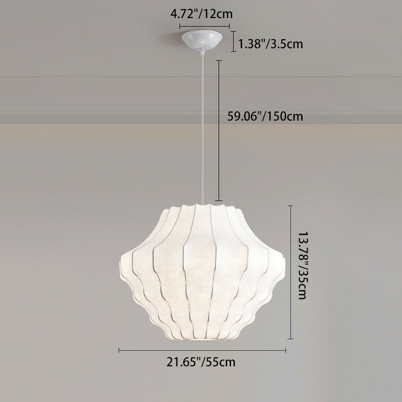 Contemporary Scandinavian Pear Diamond Round Faux Silk Iron 3/4 Light Chandelier For Living Room