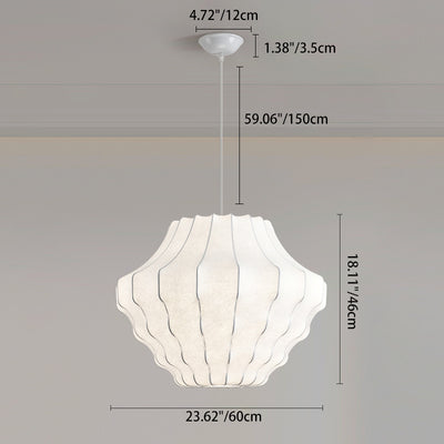Contemporary Scandinavian Pear Diamond Round Faux Silk Iron 3/4 Light Chandelier For Living Room