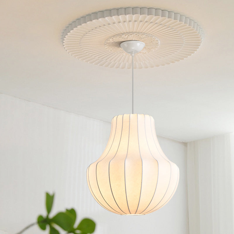Contemporary Scandinavian Pear Diamond Round Faux Silk Iron 3/4 Light Chandelier For Living Room