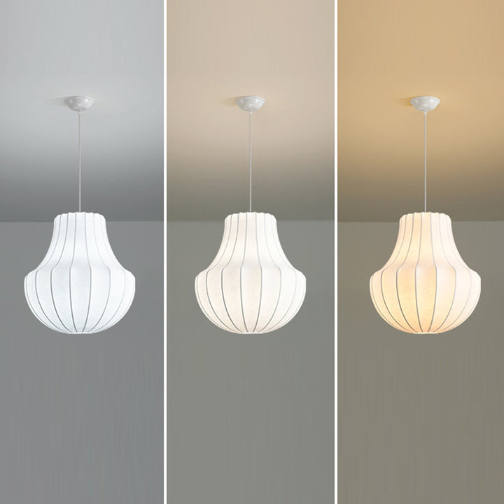 Contemporary Scandinavian Pear Diamond Round Faux Silk Iron 3/4 Light Chandelier For Living Room