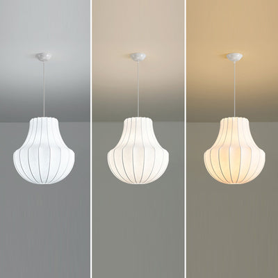Contemporary Scandinavian Pear Diamond Round Faux Silk Iron 3/4 Light Chandelier For Living Room