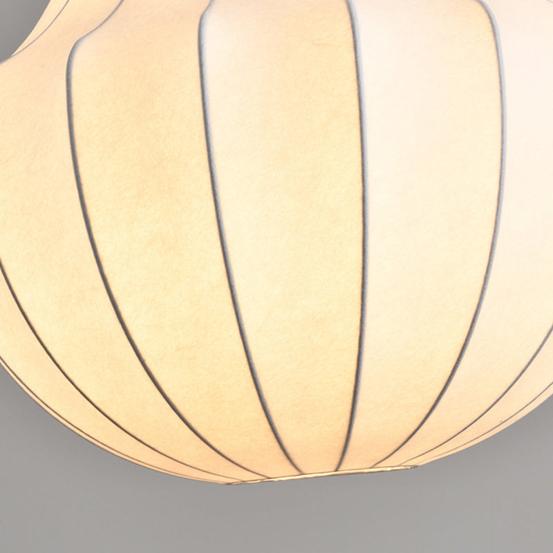 Contemporary Scandinavian Pear Diamond Round Faux Silk Iron 3/4 Light Chandelier For Living Room