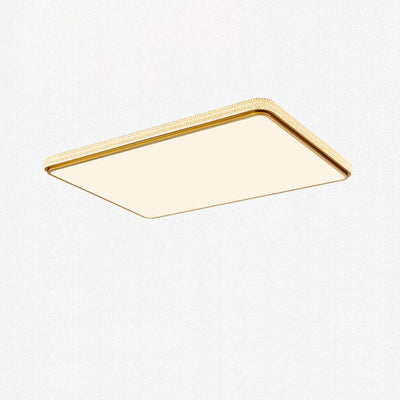 Modern Luxury Square Rectangle Crystal Acrylic Iron LED Flush Mount Ceiling Light For Living Room
