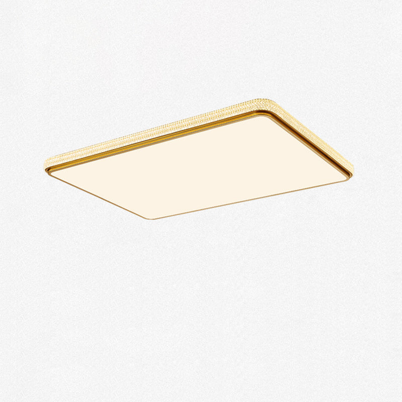 Modern Luxury Square Rectangle Crystal Acrylic Iron LED Flush Mount Ceiling Light For Living Room